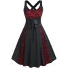 ROSE GAL Womens Plus Size Dresses Wrap V-Neck Gothic Vintage 50S Maxi Dress(Black_5)