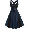 ROSE GAL Womens Plus Size Dresses Wrap V-Neck Gothic Vintage 50S Maxi Dress(Blue_11)