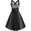ROSE GAL Womens Plus Size Dresses Wrap V-Neck Gothic Vintage 50S Maxi Dress(Gray_10)
