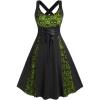 ROSE GAL Womens Plus Size Dresses Wrap V-Neck Gothic Vintage 50S Maxi Dress(Green_10)