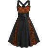 ROSE GAL Womens Plus Size Dresses Wrap V-Neck Gothic Vintage 50S Maxi Dress(Orange_10)