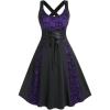ROSE GAL Womens Plus Size Dresses Wrap V-Neck Gothic Vintage 50S Maxi Dress(Purple_10)