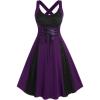 ROSE GAL Womens Plus Size Dresses Wrap V-Neck Gothic Vintage 50S Maxi Dress(Purple_11)