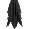 ROSE GAL Womens Plus Size Gothic Lace Overlay Layered Handkerchief Hem Flowy Maxi Skirt(Black_3)