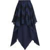 ROSE GAL Womens Plus Size Gothic Lace Overlay Layered Handkerchief Hem Flowy Maxi Skirt(Deep Blue)