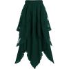 ROSE GAL Womens Plus Size Gothic Lace Overlay Layered Handkerchief Hem Flowy Maxi Skirt(Deep Green)