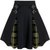 ROSE GAL Women’s Plus Size Gothic Mini Skirt High Waisted Short A-Line School Uniform Skirt(Army Green)