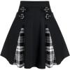 ROSE GAL Women’s Plus Size Gothic Mini Skirt High Waisted Short A-Line School Uniform Skirt(Black-4)