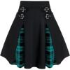 ROSE GAL Women’s Plus Size Gothic Mini Skirt High Waisted Short A-Line School Uniform Skirt(Blue)