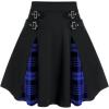ROSE GAL Women’s Plus Size Gothic Mini Skirt High Waisted Short A-Line School Uniform Skirt(Blue_2)