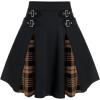 ROSE GAL Women’s Plus Size Gothic Mini Skirt High Waisted Short A-Line School Uniform Skirt(Coffee)