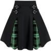 ROSE GAL Women’s Plus Size Gothic Mini Skirt High Waisted Short A-Line School Uniform Skirt(Green)