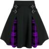 ROSE GAL Women’s Plus Size Gothic Mini Skirt High Waisted Short A-Line School Uniform Skirt(Purple)