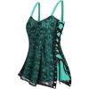 ROSE GAL Womens Plus Size Gothic Skull Lace Overlay Sleeveless Strap Tank Top(Blue_2)