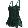 ROSE GAL Womens Plus Size Gothic Skull Lace Overlay Sleeveless Strap Tank Top(Green_1)