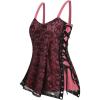 ROSE GAL Womens Plus Size Gothic Skull Lace Overlay Sleeveless Strap Tank Top(Red_1)