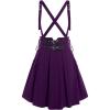 ROSE GAL Women’s Plus Size High Waist Tie Dress Gothic Lace A-Line Mini Tie Slip Dress(Purple)