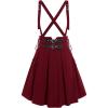 ROSE GAL Women’s Plus Size High Waist Tie Dress Gothic Lace A-Line Mini Tie Slip Dress(Red)