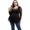 ROSE GAL Womens Plus Size Tunic Tops Fall Casual Long Sleeve T-Shirt Goth Shirt V Neck Loose Blouses Swing Tunic(Black_7)