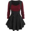 ROSE GAL Womens Plus Size Tunic Tops Fall Casual Long Sleeve T-Shirt Goth Shirt V Neck Loose Blouses Swing Tunic(Black_8)