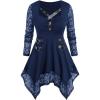ROSE GAL Womens Plus Size Tunic Tops Fall Casual Long Sleeve T-Shirt Goth Shirt V Neck Loose Blouses Swing Tunic(Blue_11)