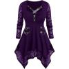 ROSE GAL Womens Plus Size Tunic Tops Fall Casual Long Sleeve T-Shirt Goth Shirt V Neck Loose Blouses Swing Tunic(Deep Purple)
