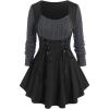 ROSE GAL Womens Plus Size Tunic Tops Fall Casual Long Sleeve T-Shirt Goth Shirt V Neck Loose Blouses Swing Tunic(Gray)