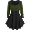 ROSE GAL Womens Plus Size Tunic Tops Fall Casual Long Sleeve T-Shirt Goth Shirt V Neck Loose Blouses Swing Tunic(Green_1)