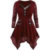ROSE GAL Womens Plus Size Tunic Tops Fall Casual Long Sleeve T-Shirt Goth Shirt V Neck Loose Blouses Swing Tunic(Red)