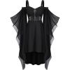 ROSE GAL Womens Plus Size Victorian Gothic Halloween Witch Renaissance Medieval Costume Cold Shoulder Dress(Black_2)
