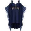 ROSE GAL Womens Plus Size Victorian Gothic Halloween Witch Renaissance Medieval Costume Cold Shoulder Dress(Blue)