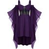 ROSE GAL Womens Plus Size Victorian Gothic Halloween Witch Renaissance Medieval Costume Cold Shoulder Dress(Purple)