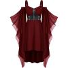 ROSE GAL Womens Plus Size Victorian Gothic Halloween Witch Renaissance Medieval Costume Cold Shoulder Dress(Red)