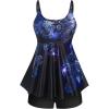 Rosegal Womens Plus Size Curve Butterfly Padded Boyleg Modest Tankini Swimsuit(Blue_1)