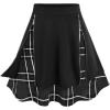 Rosegal Women’s Plus Size Gothic Mini Skirt Plaid Zipper Mini A Line Skirt Blue(Black)