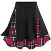 Rosegal Women’s Plus Size Gothic Mini Skirt Plaid Zipper Mini A Line Skirt Blue(Red_10)
