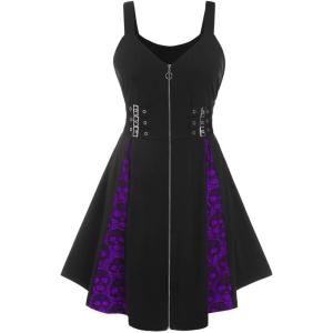 ROSE GAL Womens Plus Size Dresses Sleeveless V-Neck Gothic Vintage 50S Party Maxi Dress(Purple_2)