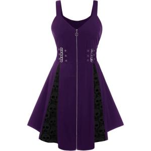 ROSE GAL Womens Plus Size Dresses Sleeveless V-Neck Gothic Vintage 50S Party Maxi Dress(Purple_3)