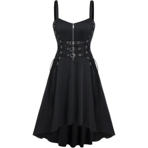 ROSE GAL Womens Plus Size Dresses Sleeveless Wrap Gothic Vintage 50S Spaghtti Strap Party Maxi Dress(Black_3)