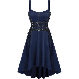 ROSE GAL Womens Plus Size Dresses Sleeveless Wrap Gothic Vintage 50S Spaghtti Strap Party Maxi Dress(Blue_5)