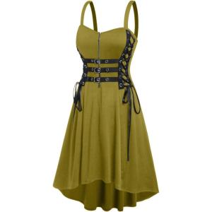 ROSE GAL Womens Plus Size Dresses Sleeveless Wrap Gothic Vintage 50S Spaghtti Strap Party Maxi Dress(Green_1)