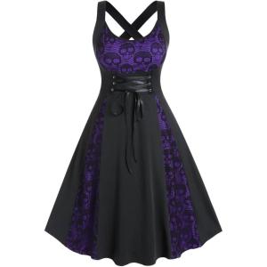 ROSE GAL Womens Plus Size Dresses Wrap V-Neck Gothic Vintage 50S Maxi Dress(Purple_10)