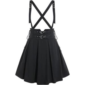 ROSE GAL Women’s Plus Size High Waist Tie Dress Gothic Lace A-Line Mini Tie Slip Dress(Black-6)