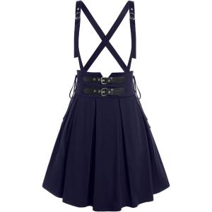 ROSE GAL Women’s Plus Size High Waist Tie Dress Gothic Lace A-Line Mini Tie Slip Dress(Deep Blue)