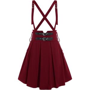 ROSE GAL Women’s Plus Size High Waist Tie Dress Gothic Lace A-Line Mini Tie Slip Dress(Red)