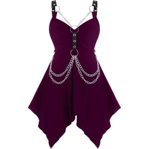 ROSE GAL Womens Plus Size Tunic Tops 2022 Fall Casual Long Sleeve T-Shirt Goth Shirt V Neck Loose Blouses Swing Tunic(Deep Purple)