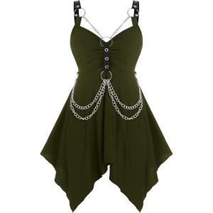 ROSE GAL Womens Plus Size Tunic Tops 2022 Fall Casual Long Sleeve T-Shirt Goth Shirt V Neck Loose Blouses Swing Tunic(Green)