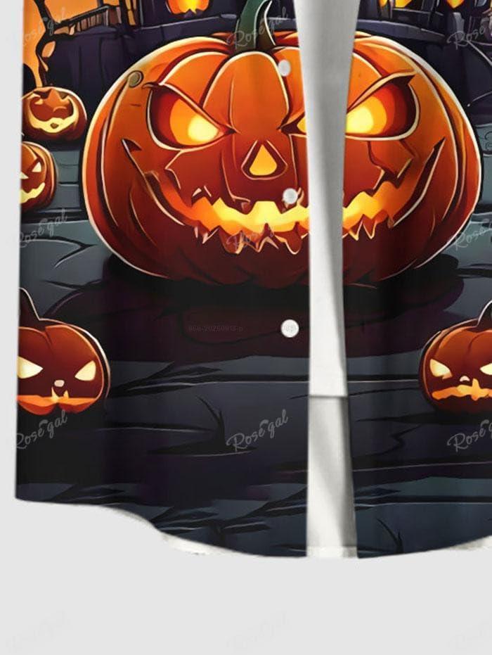 image:imageROSE GAL Matchable Couples Halloween Outfits Pumpkin Bats Printed Men Shirt or Plus Women Vintage Sleeveless DressMen Black