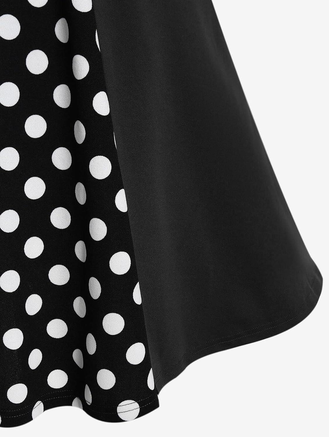 image:imageROSE GAL Plus Size Polka Dots 1950s Vintage Dress for Women Rockabilly Retro Pinup DressBlack1