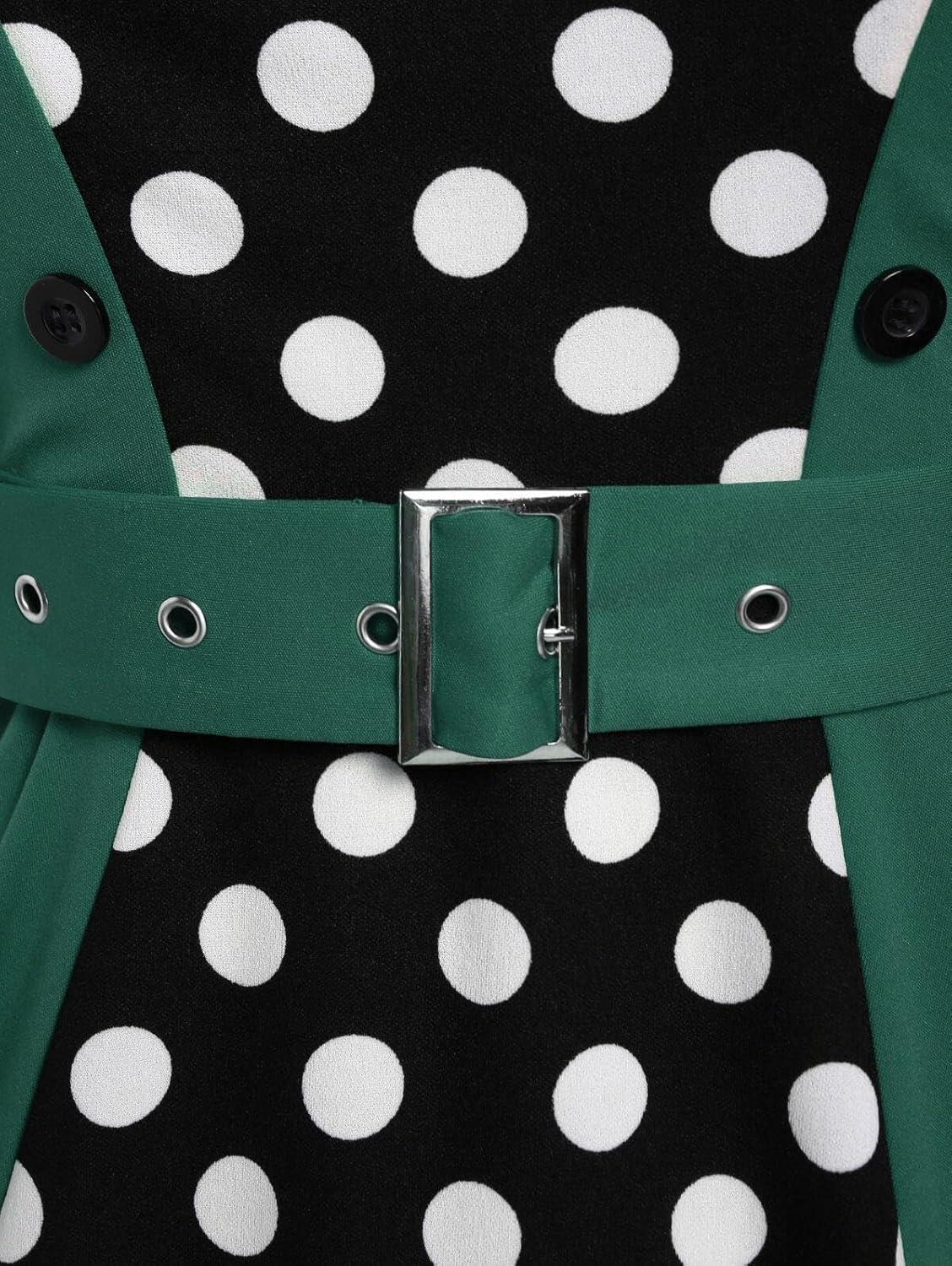 image:imageROSE GAL Plus Size Polka Dots 1950s Vintage Dress for Women Rockabilly Retro Pinup DressGreen1